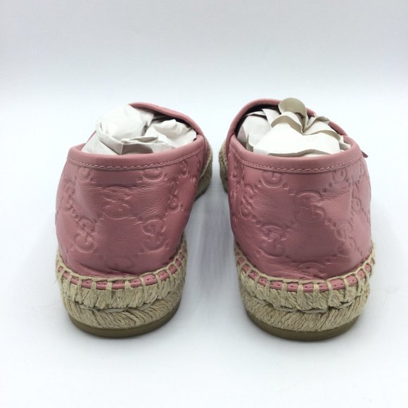 Gucci Guccissima Leather Espadrilles Rose Baby Pink Womens EU 37 US 7 454703 - Picture 5 of 14